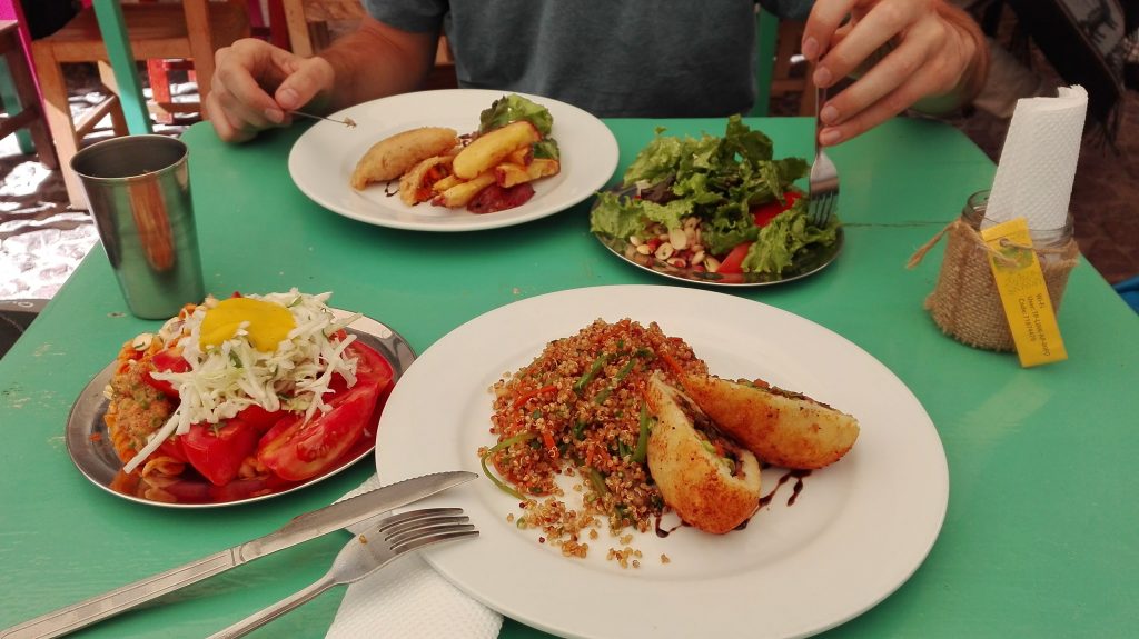 Vegan lunch: "Menu del Dia", main dish in The Green Patio