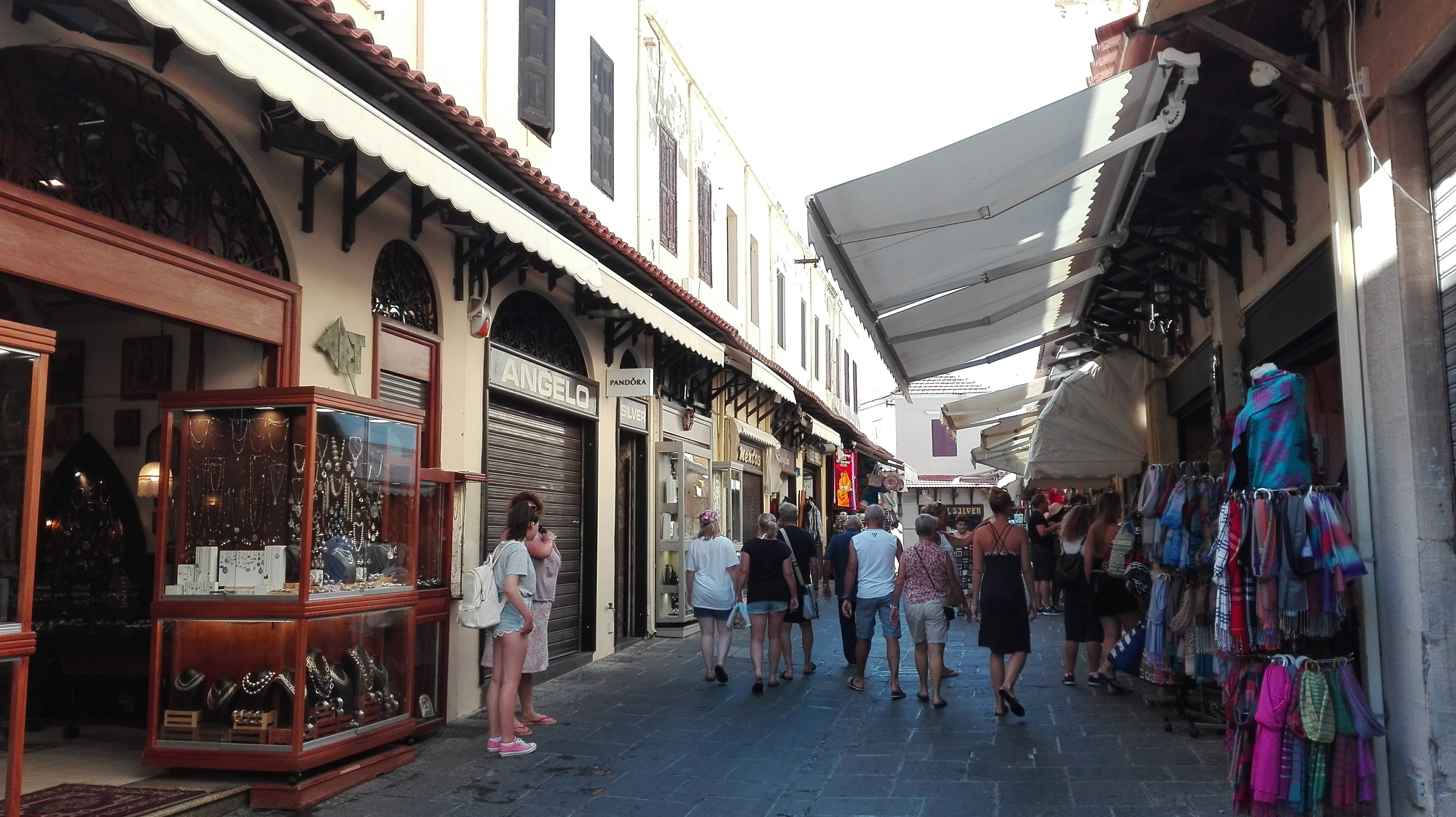 One of many streets in Rhodes old city, full of small shops