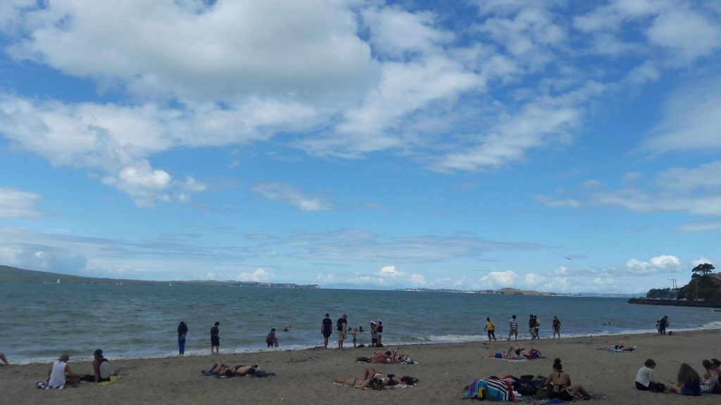 Mission Bay a beach not far away from Auckland city center. 