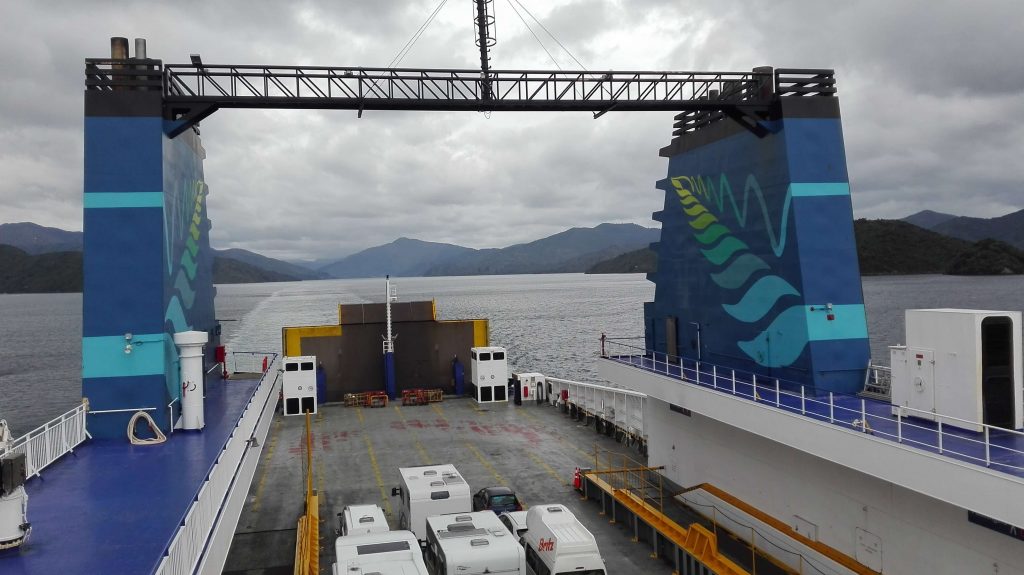 ferry ride from South to North Island of New Zealand.