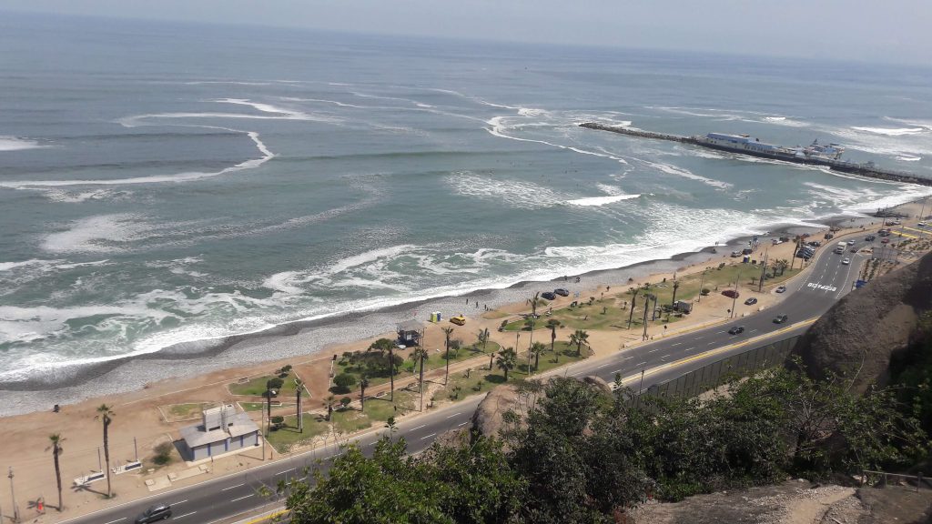 Lima seaside view, from Miraflores district. 