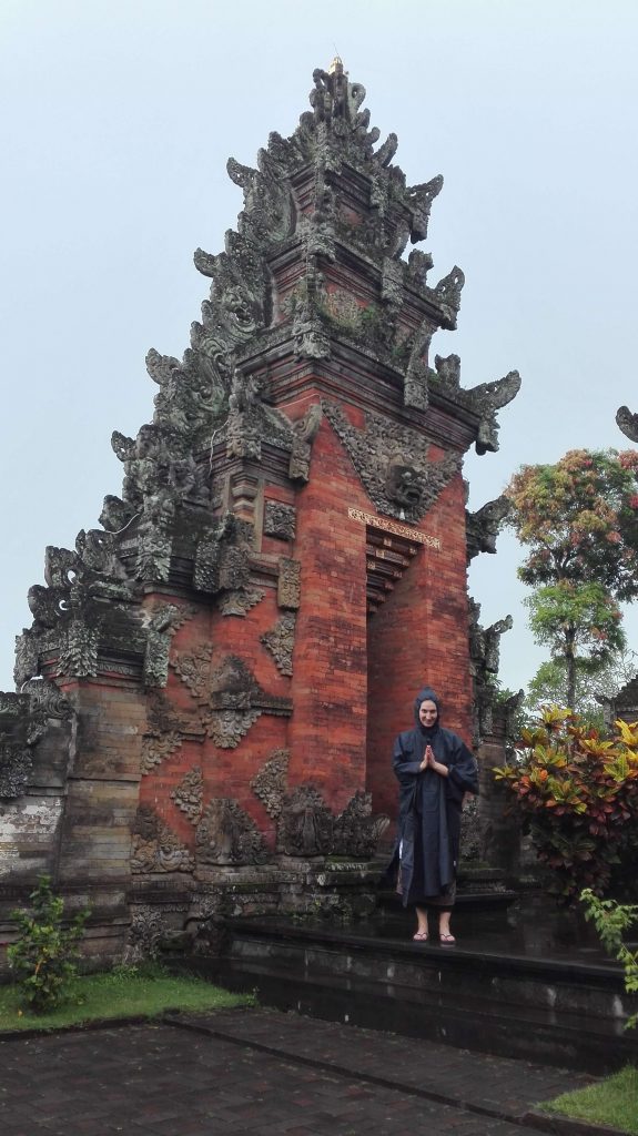 Visiting one of many temples in Bali. 