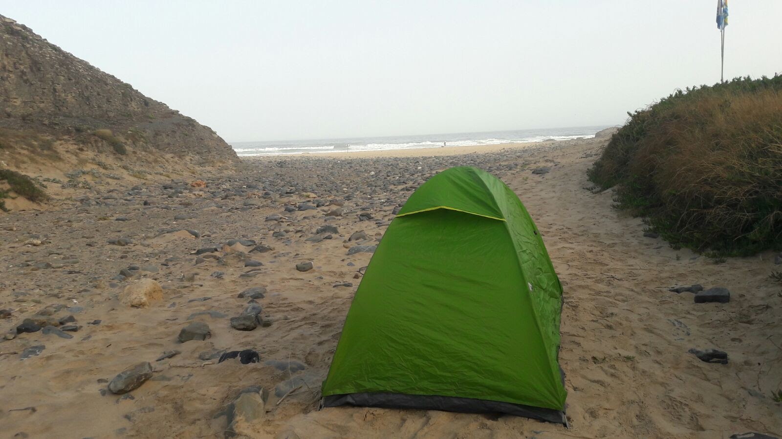 sleeping on the beach