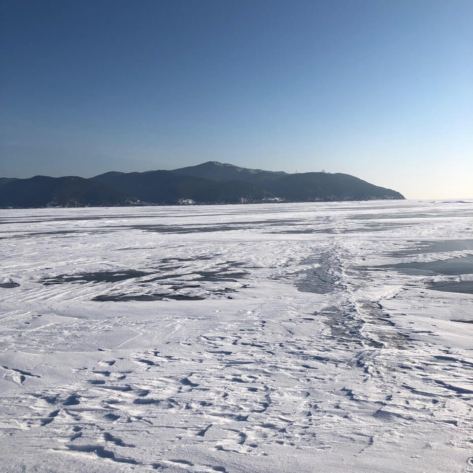 hike across the frozen surface of Lake Baikal