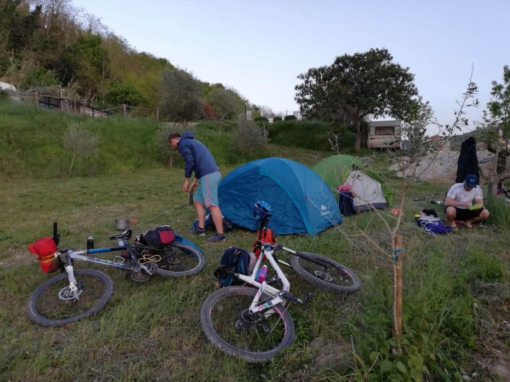 Setting at Motovun campsite